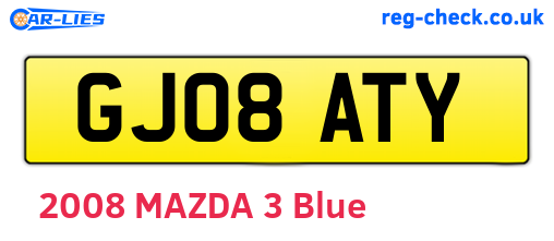 GJ08ATY are the vehicle registration plates.
