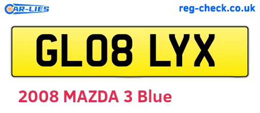 GL08LYX are the vehicle registration plates.