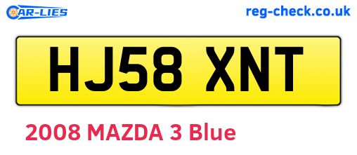 HJ58XNT are the vehicle registration plates.