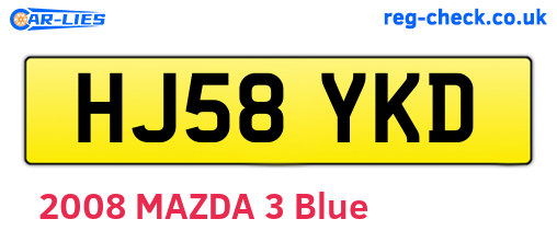 HJ58YKD are the vehicle registration plates.