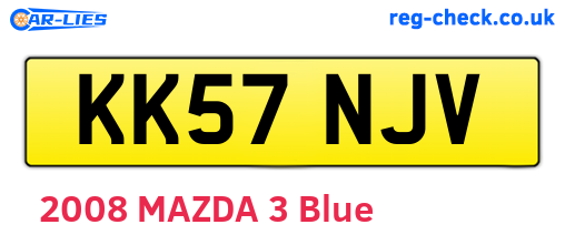 KK57NJV are the vehicle registration plates.