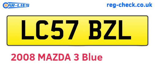 LC57BZL are the vehicle registration plates.