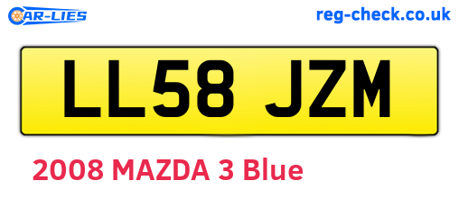 LL58JZM are the vehicle registration plates.