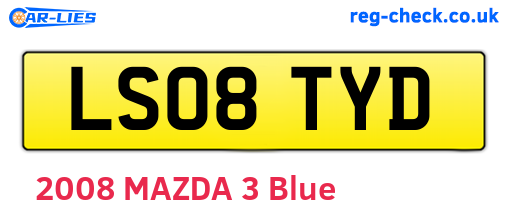 LS08TYD are the vehicle registration plates.