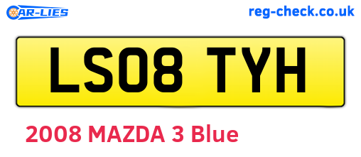 LS08TYH are the vehicle registration plates.