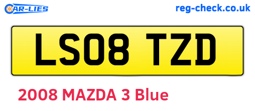 LS08TZD are the vehicle registration plates.