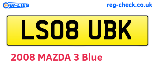 LS08UBK are the vehicle registration plates.