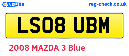 LS08UBM are the vehicle registration plates.