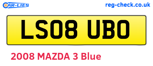 LS08UBO are the vehicle registration plates.