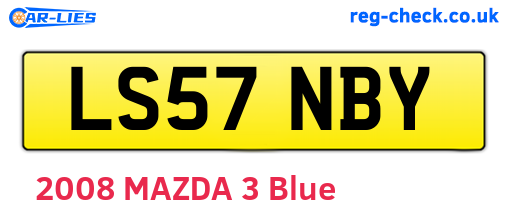 LS57NBY are the vehicle registration plates.