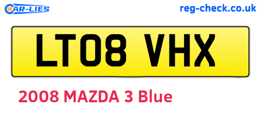 LT08VHX are the vehicle registration plates.