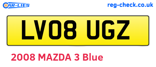 LV08UGZ are the vehicle registration plates.