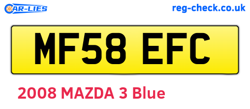 MF58EFC are the vehicle registration plates.