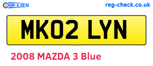 MK02LYN are the vehicle registration plates.