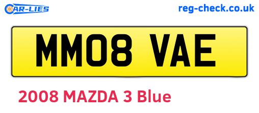 MM08VAE are the vehicle registration plates.
