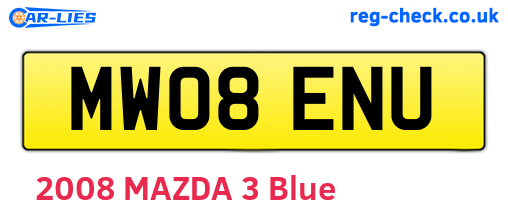 MW08ENU are the vehicle registration plates.