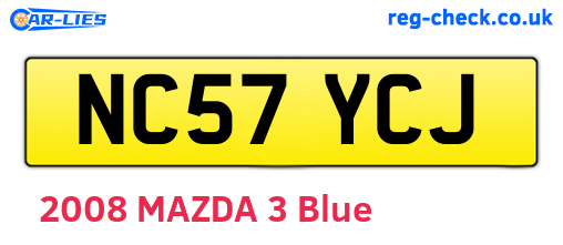 NC57YCJ are the vehicle registration plates.