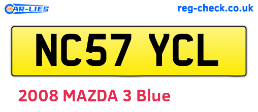 NC57YCL are the vehicle registration plates.