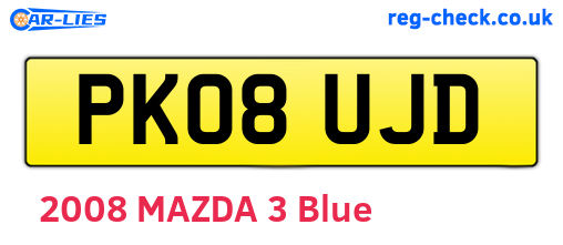 PK08UJD are the vehicle registration plates.