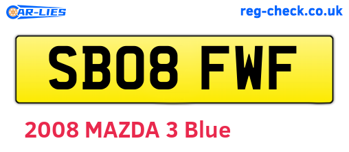 SB08FWF are the vehicle registration plates.
