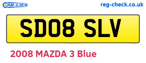 SD08SLV are the vehicle registration plates.
