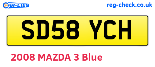 SD58YCH are the vehicle registration plates.