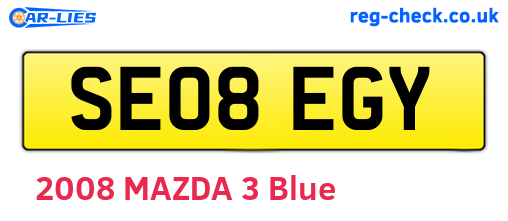 SE08EGY are the vehicle registration plates.