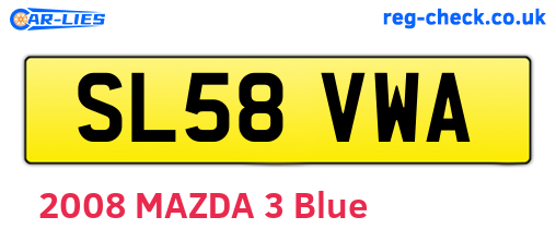 SL58VWA are the vehicle registration plates.