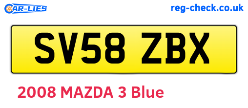 SV58ZBX are the vehicle registration plates.