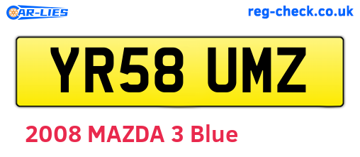 YR58UMZ are the vehicle registration plates.