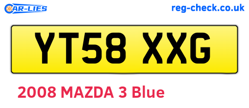 YT58XXG are the vehicle registration plates.