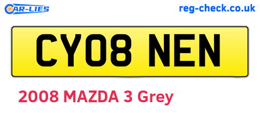 CY08NEN are the vehicle registration plates.
