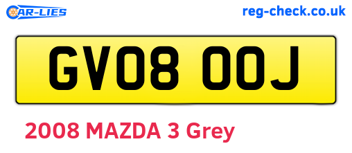 GV08OOJ are the vehicle registration plates.