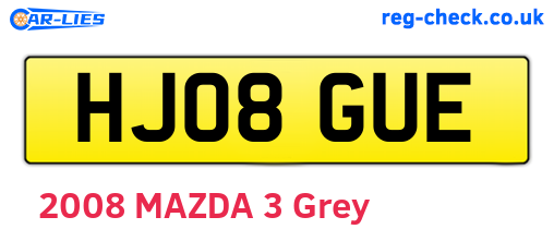 HJ08GUE are the vehicle registration plates.