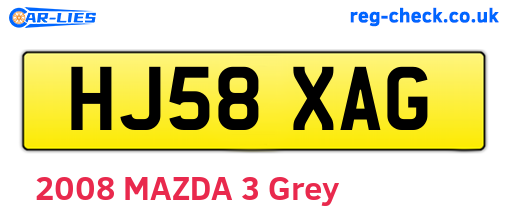 HJ58XAG are the vehicle registration plates.