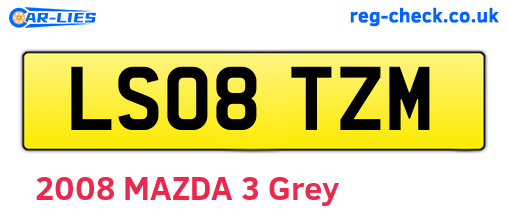 LS08TZM are the vehicle registration plates.