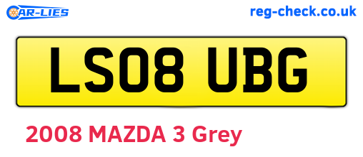 LS08UBG are the vehicle registration plates.