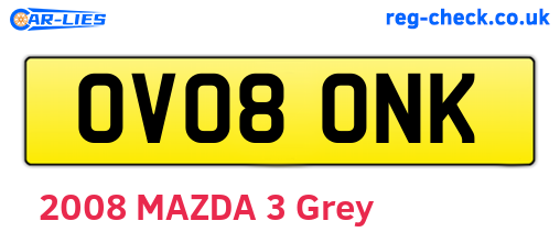 OV08ONK are the vehicle registration plates.
