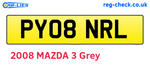 PY08NRL are the vehicle registration plates.
