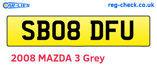 SB08DFU are the vehicle registration plates.