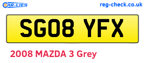 SG08YFX are the vehicle registration plates.