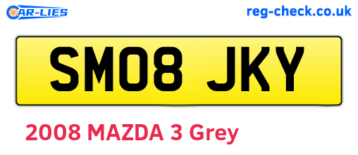 SM08JKY are the vehicle registration plates.
