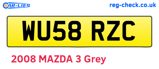 WU58RZC are the vehicle registration plates.