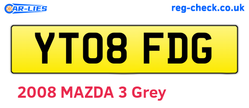 YT08FDG are the vehicle registration plates.