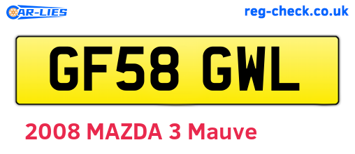 GF58GWL are the vehicle registration plates.