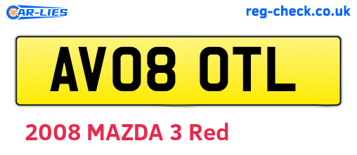 AV08OTL are the vehicle registration plates.