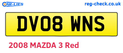 DV08WNS are the vehicle registration plates.
