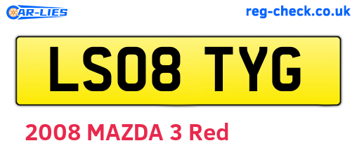 LS08TYG are the vehicle registration plates.