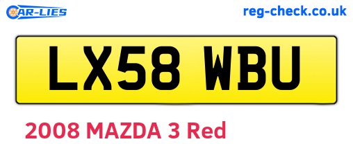 LX58WBU are the vehicle registration plates.