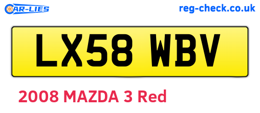 LX58WBV are the vehicle registration plates.